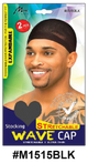 Stocking Wave Cap - Black (M1515BLK) | Stretchable, Ultra-Thin, 2 Pieces