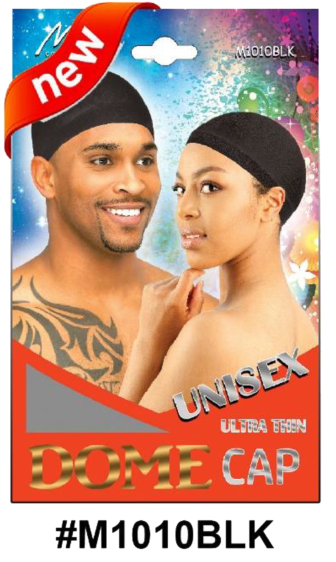 "Unisex Dome Cap (M1010BLK) - Black, ultra-thin, stretchable fabric, suitable for men and women."

