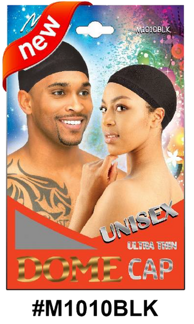 "Unisex Dome Cap (M1010BLK) - Black, ultra-thin, stretchable fabric, suitable for men and women."

