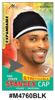 Two-Stripe Spandex Cap - Black (M4760BLK) | Stretchable, Expandable, Breathable