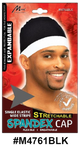 Single Elastic Wide Stripe Spandex Cap - Black (M4761BLK) | Stretchable, Expandable, Breathable