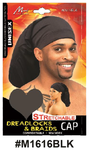 "Unisex Dreadlocks & Braids Cap/Tube - Black, Stretchable Spandex for braids and dreadlocks."