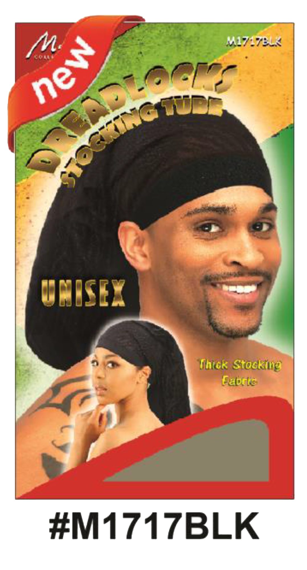 "Unisex Dreadlocks Stocking Tube (M1717BLK) - Black, thick stocking fabric for braids and dreadlocks."