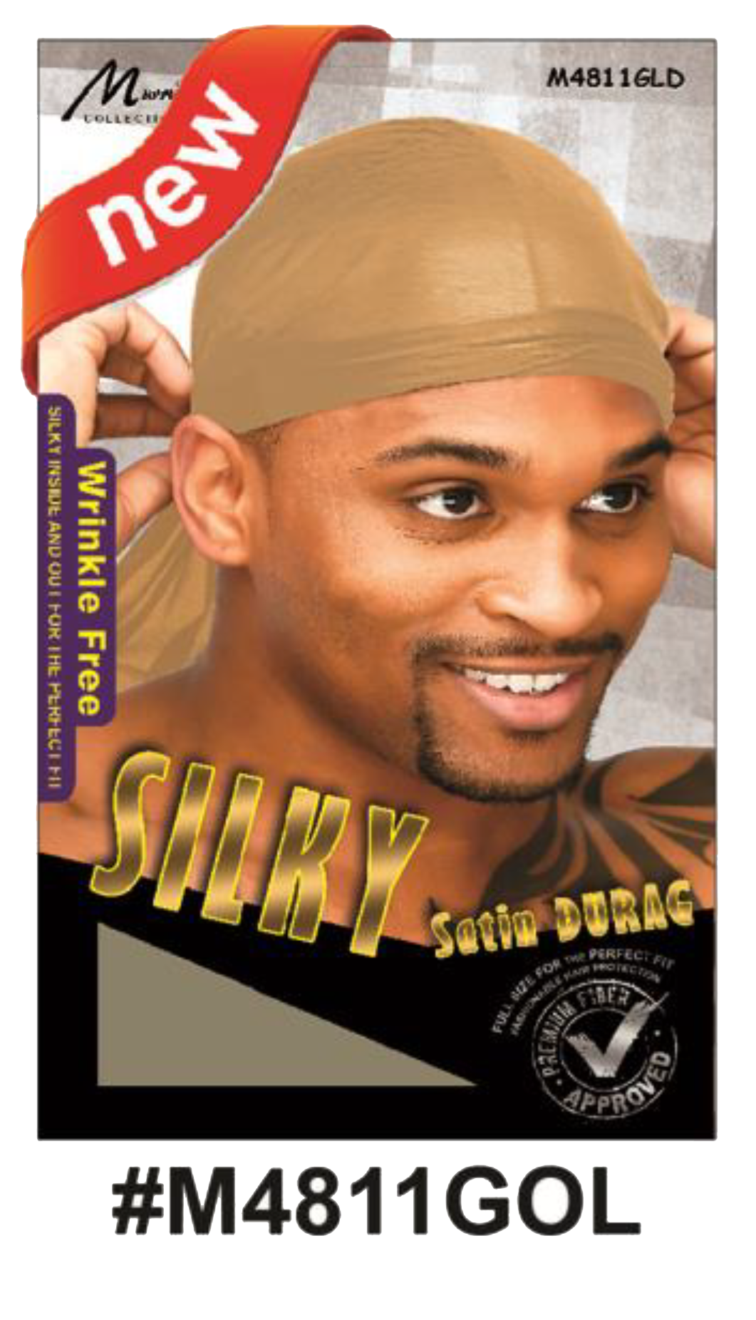 "Silky Satin Durag (M4811) in multiple colors - wrinkle-free, ultra-soft, flexible design for hair protection and styling."
