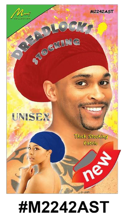 "Dreadlocks Stocking Cap (M2242AST) - Multicolor, thick stocking fabric, unisex, perfect for braids and dreadlocks."

