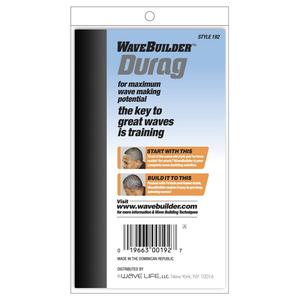 WaveBuilder Durag Style 192 with form-fitting design, extra long tails, and premium breathable fabric for maximum wave-making potential.
