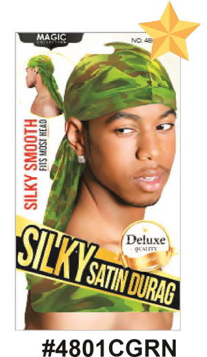 Silky Satin Durag in Multi Color (#4801), designed for comfort and wave maintenance.