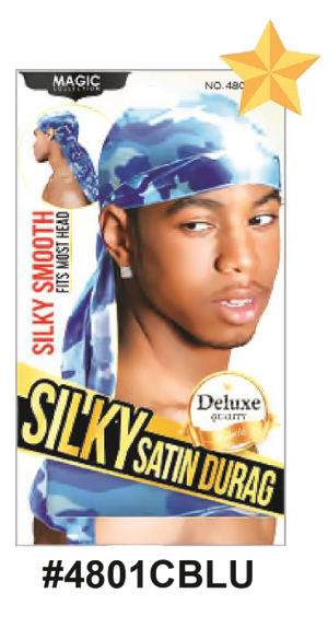 Silky Satin Durag in Multi Color (#4801), designed for comfort and wave maintenance.