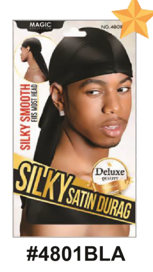 Silky Satin Durag in Multi Color (#4801), designed for comfort and wave maintenance.