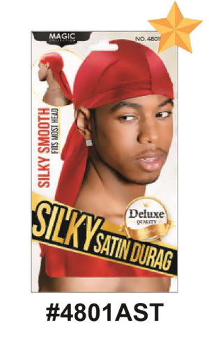 Silky Satin Durag in Multi Color (#4801), designed for comfort and wave maintenance.