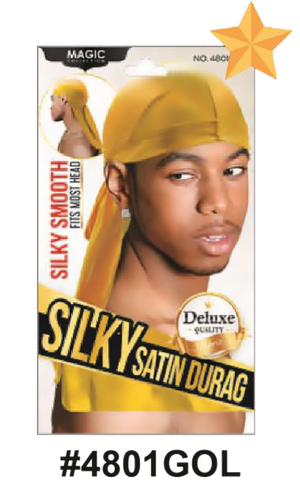 Silky Satin Durag in Multi Color (#4801), designed for comfort and wave maintenance.