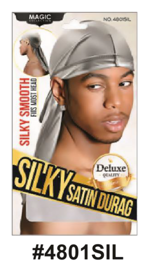 Silky Satin Durag in Multi Color (#4801), designed for comfort and wave maintenance.