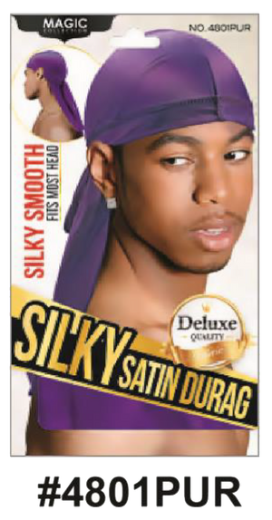 Silky Satin Durag in Multi Color (#4801), designed for comfort and wave maintenance.