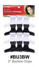Magic, 3” Pastel Butterfly Clamps, #BU3BW, Black and White 12pcs