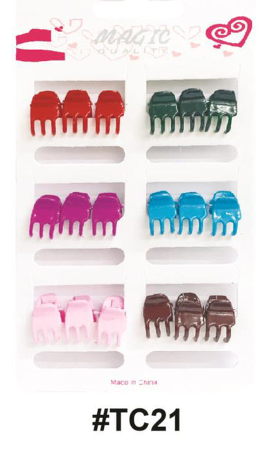 Magic Collection, Mini Hair Claw Clips, #TC21, Assorted Colors