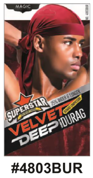 "Velvet Deep Durag in Red (#4803RED) - Premium Wave Compression."

