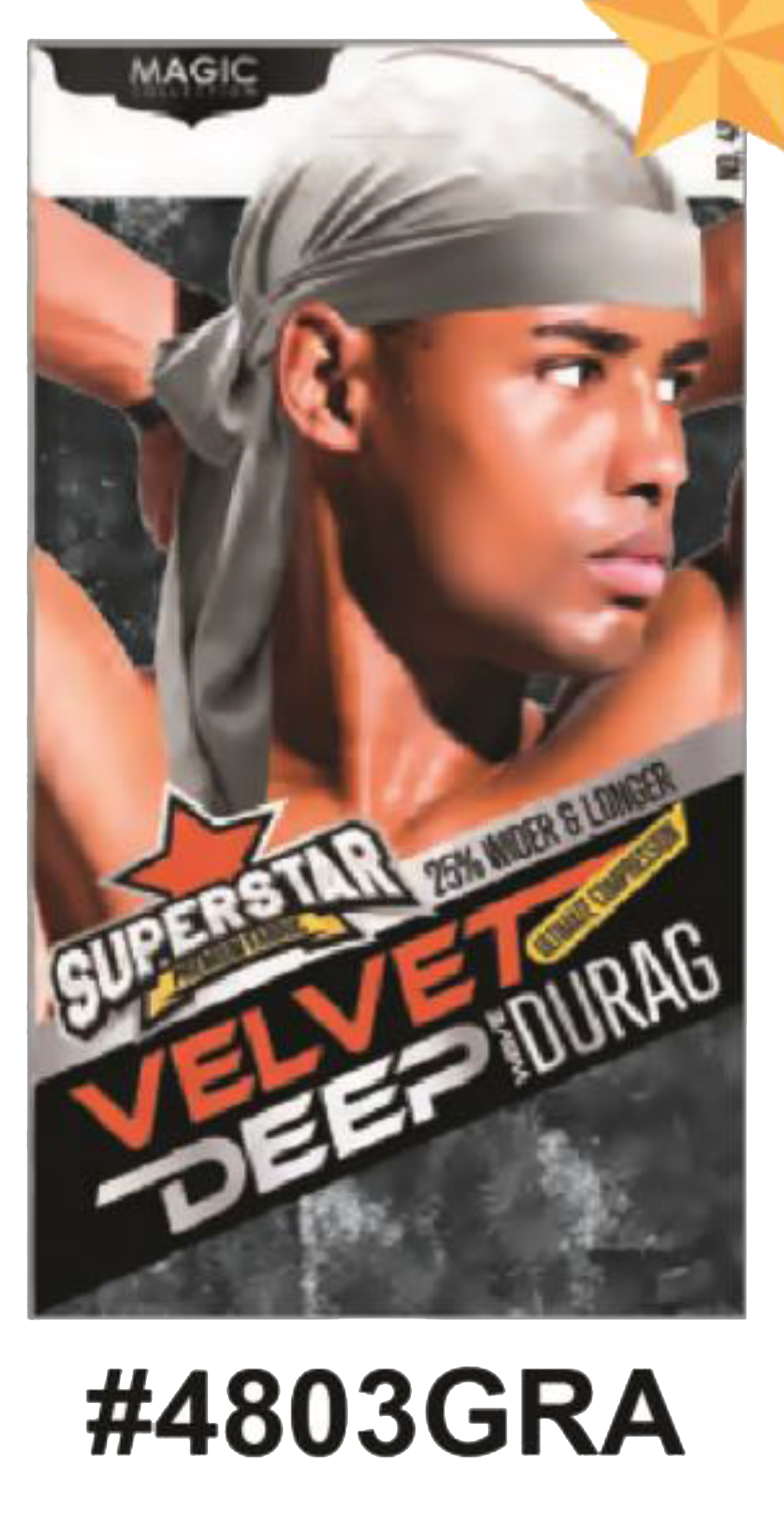 "Velvet Deep Durag in Gray (#4803GRA) - Premium Wave Compression."


