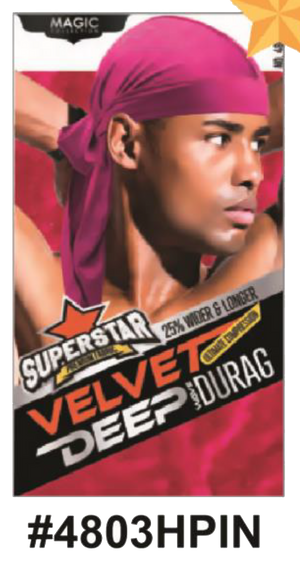 "Velvet Deep Durag in Hot Pink (#4803HPIN) - Premium Wave Compression."

