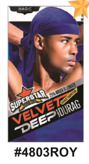 "Velvet Deep Durag in Purple (#4803PUR) - Premium Wave Compression."

