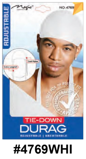 "Tie-Down Durag in  (#4769) - Adjustable and Breathable Premium Fabric."