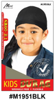Kids Tie-Down Durag - Wrinkle Free & Flexible - Black & Assorted Colors - #M1951BLK & #M1951AST