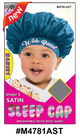 Satin Sleep Cap for Babies - Wide Band - Under 5 Years - Black & Assorted - #M4781AST & #M4781BLK