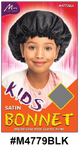 Kids Satin Bonnet - Breathable with Elastic Band - Black & Assorted Colors - #M4779BLK & #M4779AST