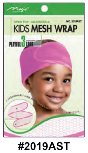 "Kids Mesh Wrap in Assorted Colors - Open Top and Adjustable Design - #2019AST."