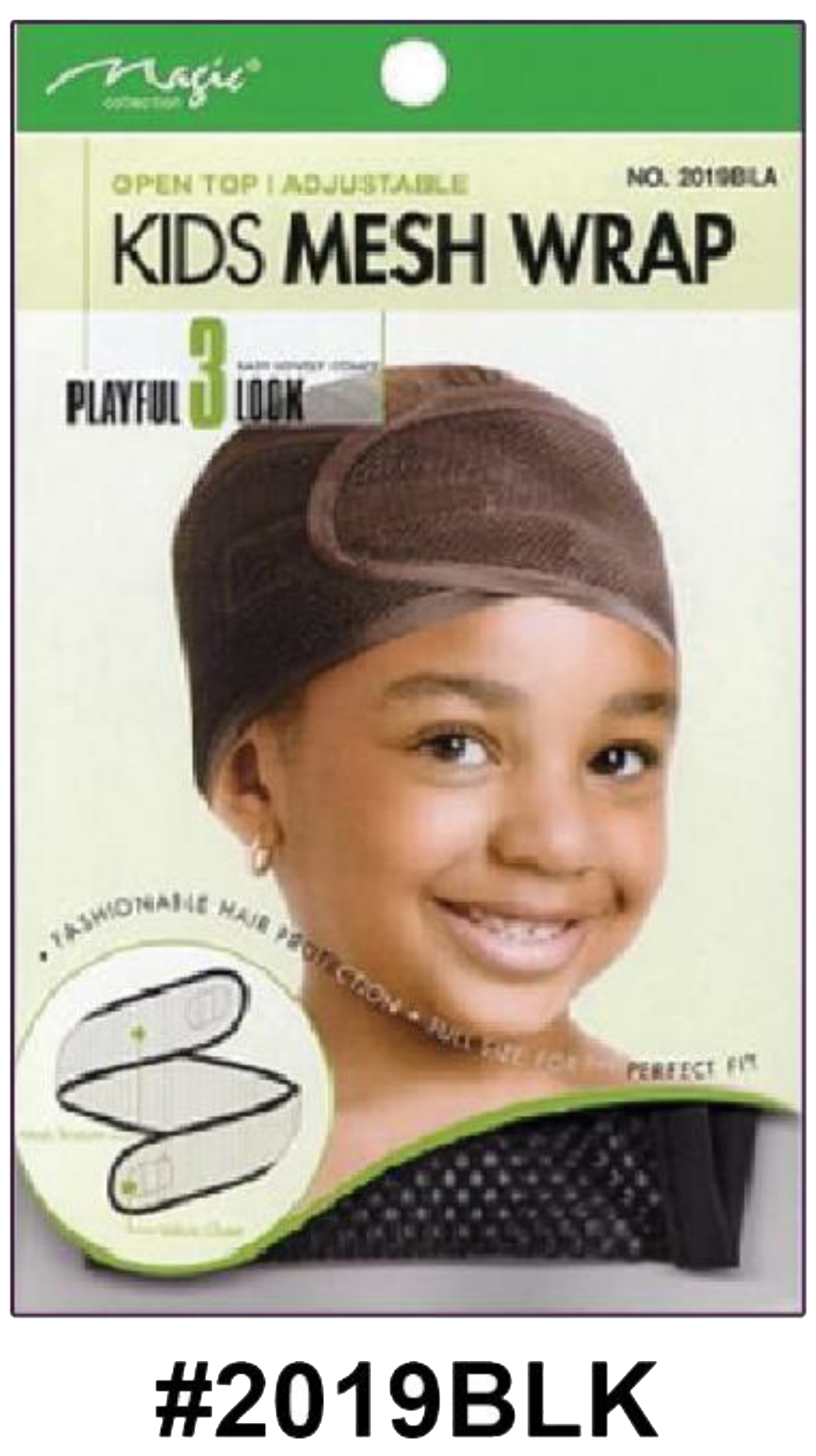 "Kids Mesh Wrap in Black - Open Top and Adjustable Design - #2019BLK."