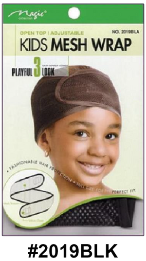 "Kids Mesh Wrap in Black - Open Top and Adjustable Design - #2019BLK."
