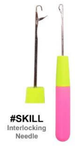 Generic, Interlocking Needle for Hair Weaving, #SKILL, Yellow/Pink