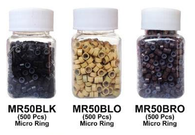 Micro Rings for Hair Extensions, 500 PCS, #MR50, Black/Blonde/Brown