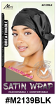 Satin Wrap - Ladies Durag - Fashionable & Comfortable - Black - #M2139BLK