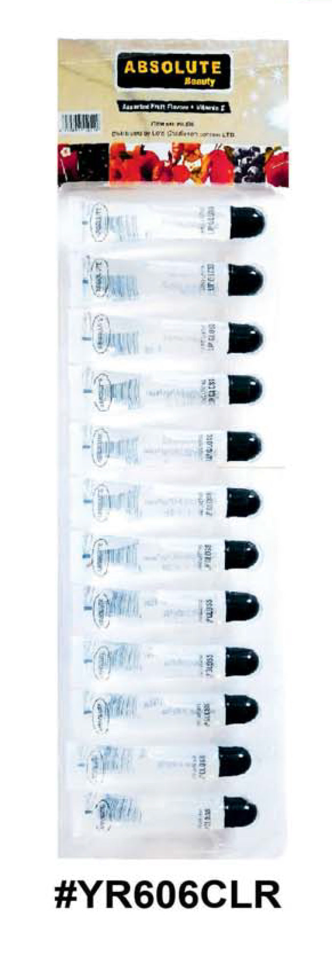 #YR606CLR / #YR606MIX Absolute Beauty Lip Gloss Set - 12 Piece Display Card