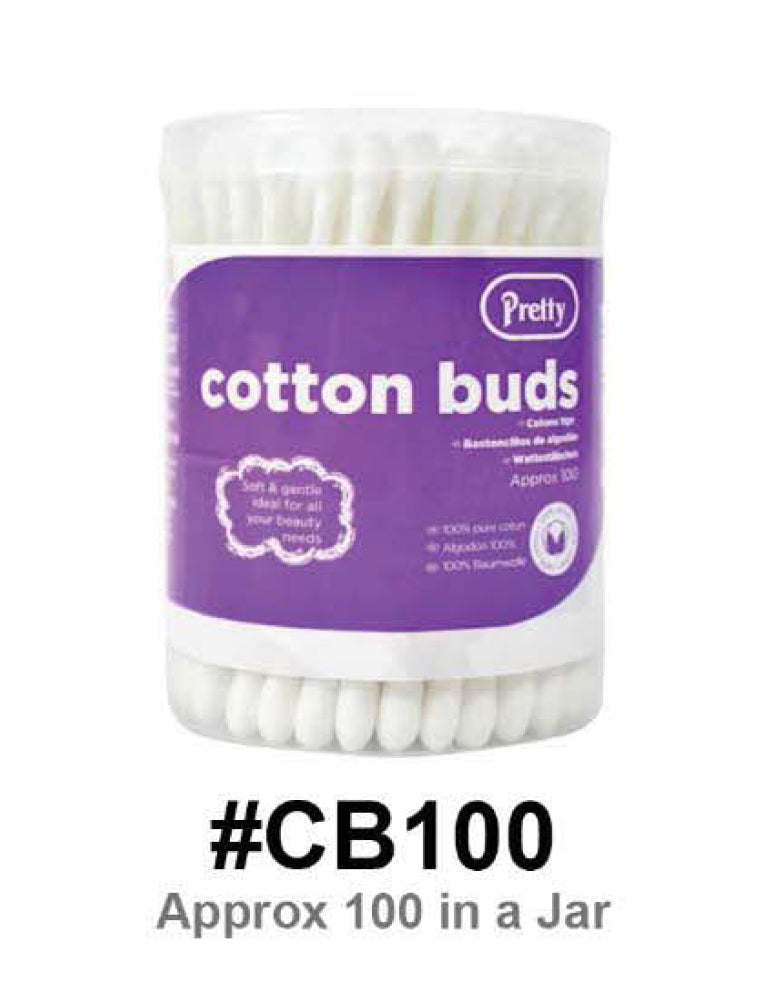 Pretty Cotton Buds - Approx 100 in a Jar