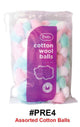 Pretty Cotton Wool Balls - Assorted Colors Approx 100