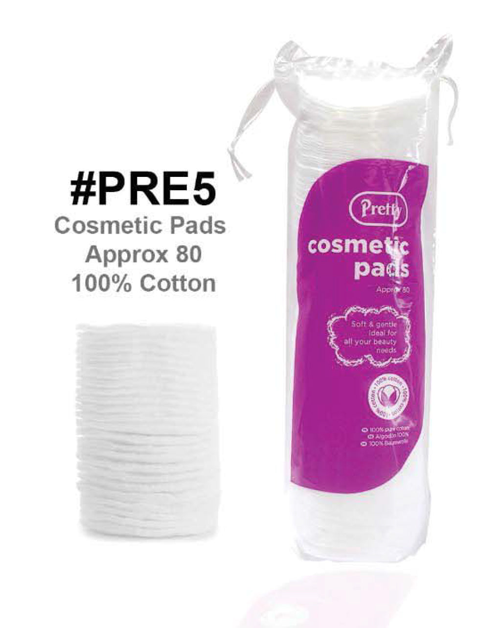 Pretty Cosmetic Pads - Approx 80 100% Cotton