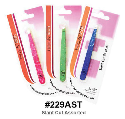 Beauty Icon Slant Cut Tweezer - 3.75" Professional Precision #229