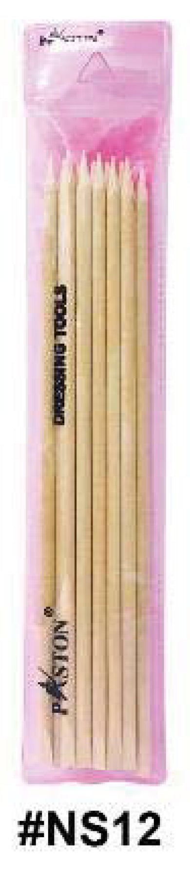 Wooden Nail Sticks - Professional Cuticle Pushers 12 Pack #NS12