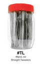 Straight Tweezers Jar - 48 Pieces Professional Tweezers #TL