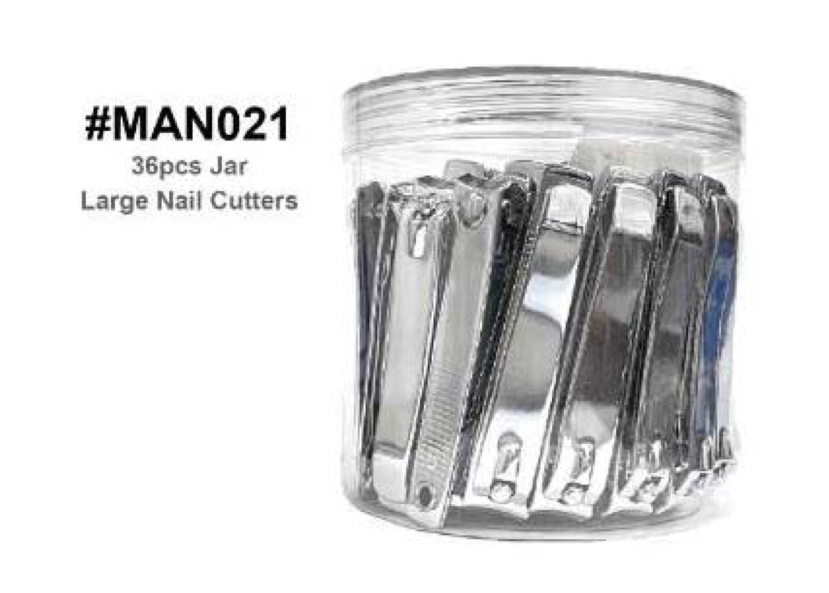 Large Nail Cutters Jar - 36 Pieces Professional Clippers #MAN021