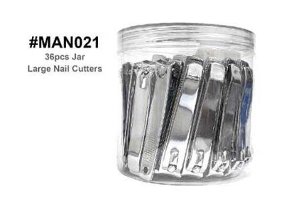 Large Nail Cutters Jar - 36 Pieces Professional Clippers #MAN021