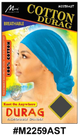 Cotton Durag - Breathable Knot On Anywhere - Black & Assorted Colors - #M2259BLK & #M2259AST