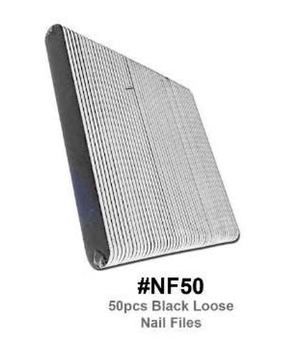 50pcs Black Loose Nail Files - Professional Quality #NF50