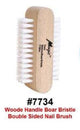 Wooden Handle Boar Bristle Double Sided Nail Brush #7734
