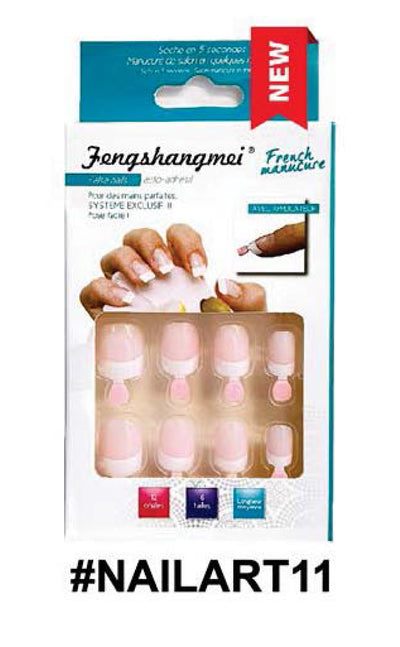 French Manicure Artificial Nail Tips - Natural Pink Base #NAILART11