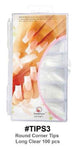 Round Corner Tips - Long Clear 100pcs #TIPS3