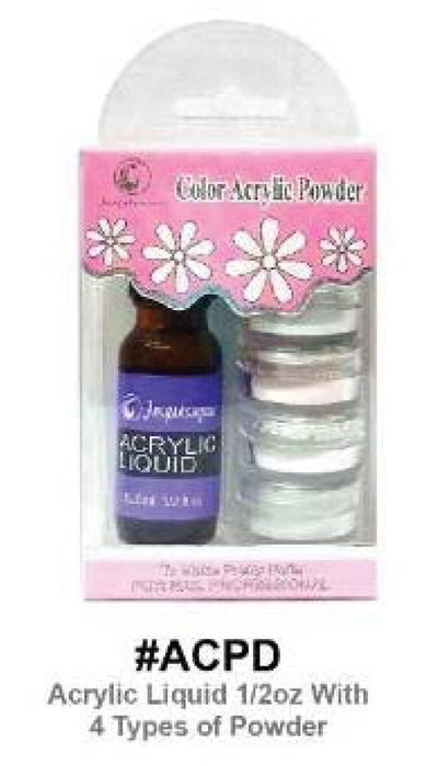 Color Acrylic Powder Kit - Acrylic Liquid 1/2oz With 4 Types of Powder #ACPD