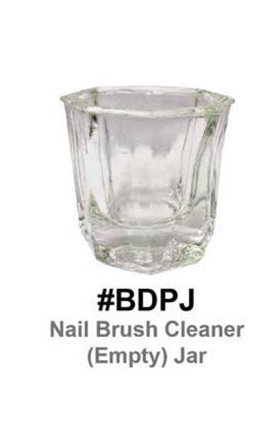 Nail Brush Cleaner Empty Glass Jar - Professional Brush Cleaning Container #BDPJ