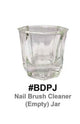 Nail Brush Cleaner Empty Glass Jar - Professional Brush Cleaning Container #BDPJ